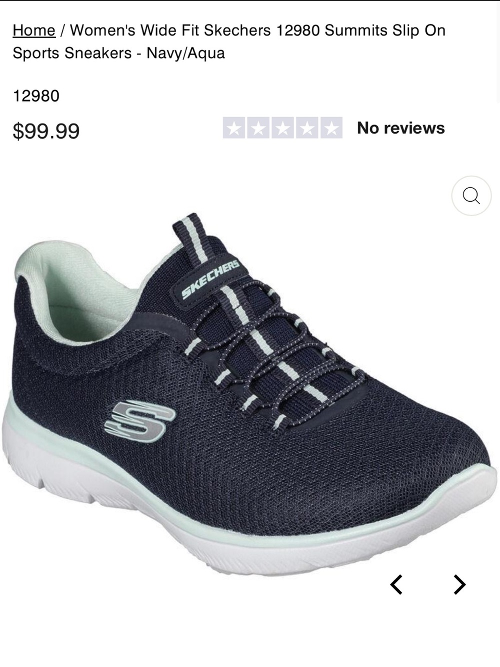 Skechers SUMMITS Navy with Aqua Accent Slip-On Trainer